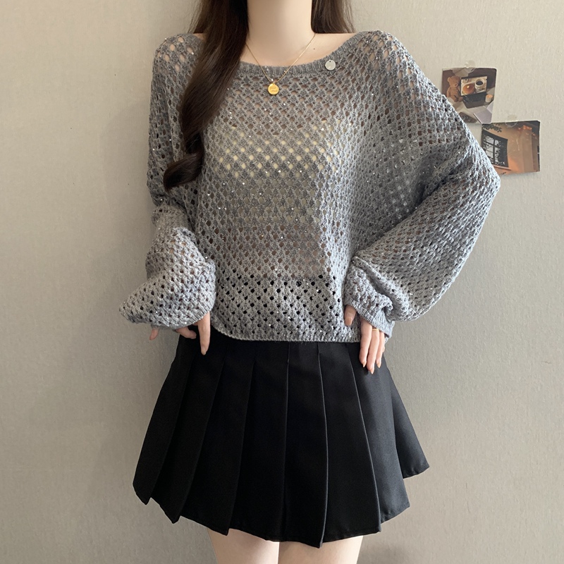 Designed with Hollow-Out Sequins, Women's Knitwear 2026 Autumn New Style, Plus Size, Super Pretty Sun Protection Cover-Up Top Designed with Hollow-Out Sequins, Women's Knitwear 2026 Autumn New Style, Plus Size, Super Pretty Sun Protection Cover-Up Top
