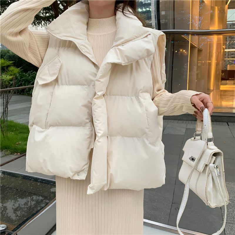 Down Cotton Vest for Women, Autumn and Winter 2025 New Popular Style, Loose Outerwear Vest, Jacket, Waistcoat, Outer Layer