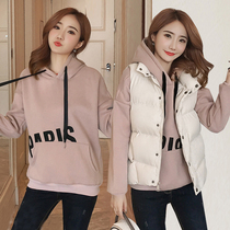 Down cotton waistcoat Female outside wearing Han version Waistcoat Jacket Woman 2020 New autumn and winter 100 Lap Shoulder Female Short vest
