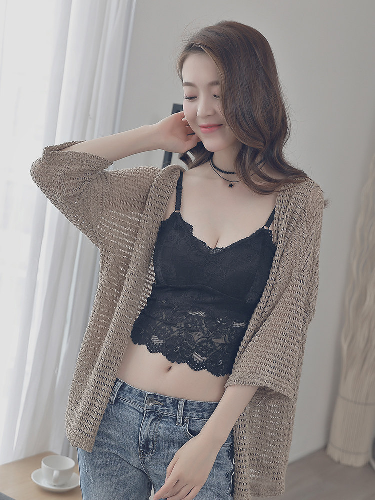 Net red hot style beautiful back lace camisole women's chest pad tube top seamless anti-glare wrap chest underwear