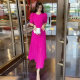 2022 summer new French high-end high-end temperament goddess Fan Mingyuan Yujie light familiar style slim dress