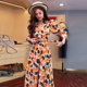 2022 new spring and summer French retro high-quality small temperament V-neck gentle wind floral dress female