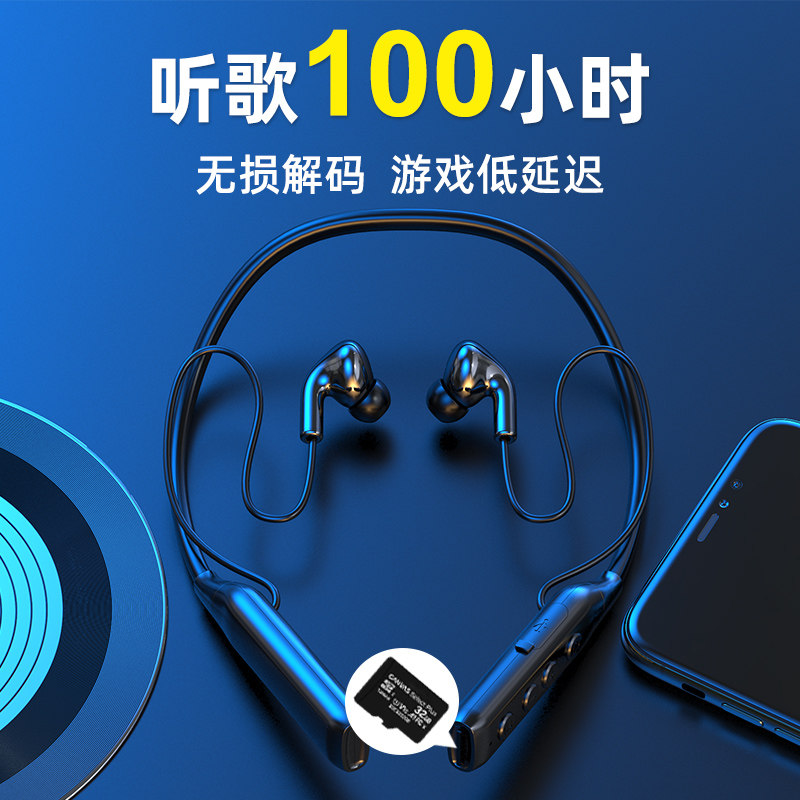 Wireless bluetooth headset running sports binaural neck hanging neck in-ear hanging ear head-mounted ultra-long standby battery life noise reduction suitable for Huawei oppo apple vivo universal game eating chicken