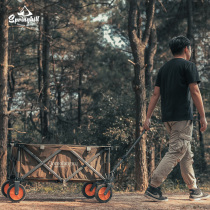 springhill outdoor camping foldable storage small pull car Four-wheeled camp car Lightweight cart Camping pull car