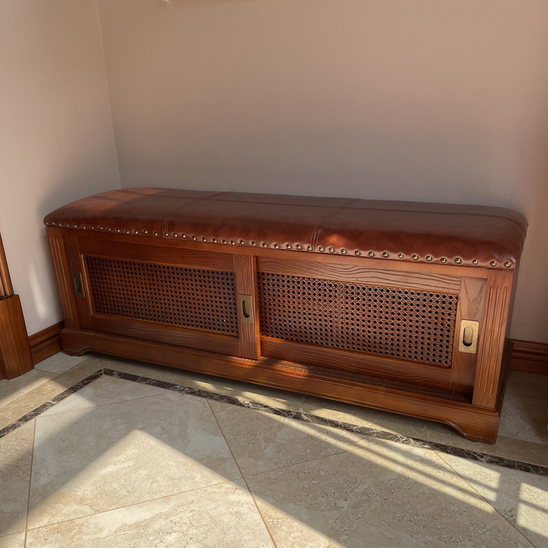 American Xuanguan stool changing shoes stool in door can sit storage stool Home doorway shoe cabinet changing shoes stool to wear on the stool