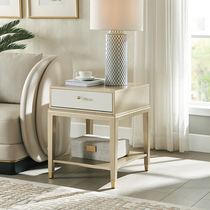 Corner sofa side cabinet simple modern bedside table small coffee table solid wood light luxury side cabinet champagne coffee table square table