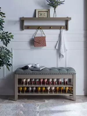 Pure solid wood hanging hook wall coat rack light luxury row hook wall storage shelf new Chinese style porch shelf