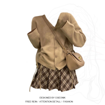 Big Code Woman Dress Fat Sister American Retro Card Its Color Tucked Cord Knit Cardiolica Dresses Curly Plexigu Plexigo