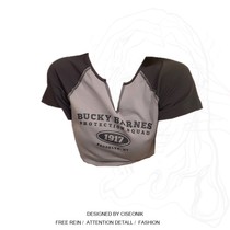 Plus-size fat sister American hot girl short tight-fitting high-waisted short-sleeved printed bottoming shirt spring 2022 new top