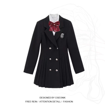 Big Code Women Dress Fat Sister Han Opera School Flowers Womens Main College Wind Suit With Dress Woman Autumn Long Sleeves 100 Pleats Short Skirts