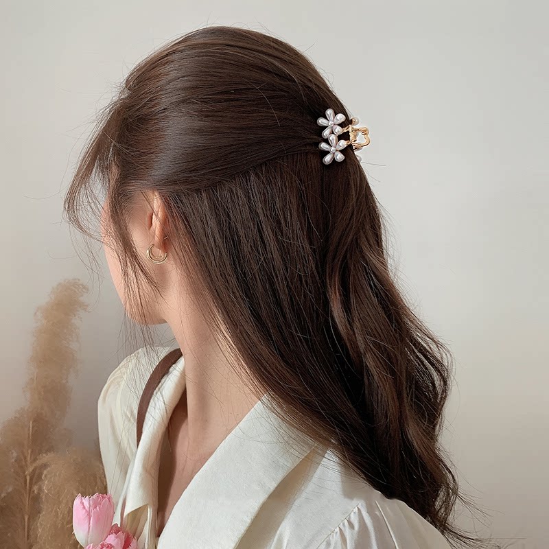 South Korean flower hair clip rear brain spoon female summer net red grip clip 2021 new small number fairy gas five petals floral ornament