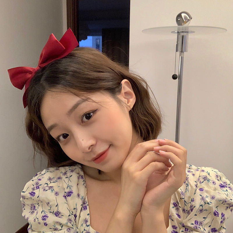 Butterfly knot hair clip headgear Trumpet Temperament Red Hair Accessories Hair Clip Web Red 2021 New Side Clip Advanced Sensation