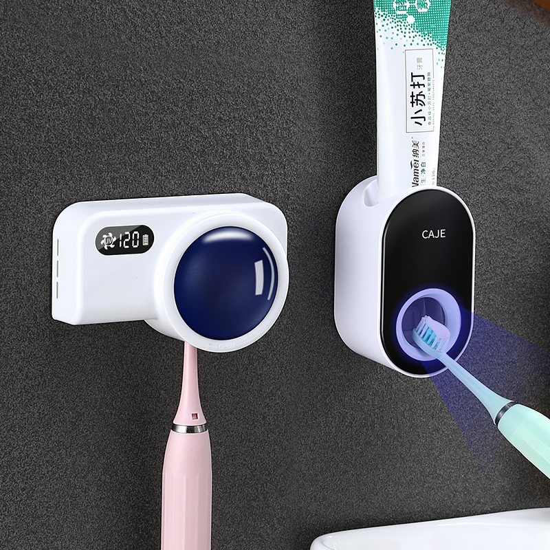 Toothbrush shelve UV germicidal sterilizer electric toothbrush holder wall-mounted free-to-punch tooth-tooth cylinder suit