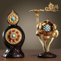 Pure copper Doma Gagliot ghee oil flower Home Buddha Hall Tibetan Buddhism Supplies are dedicated to the Mizong Buddhist Eight for the pendulum