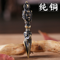 Pure copper King Kongs magic pestle hanging three-sided Puba pestle Nepal craft tantric instruments male womens body pendant