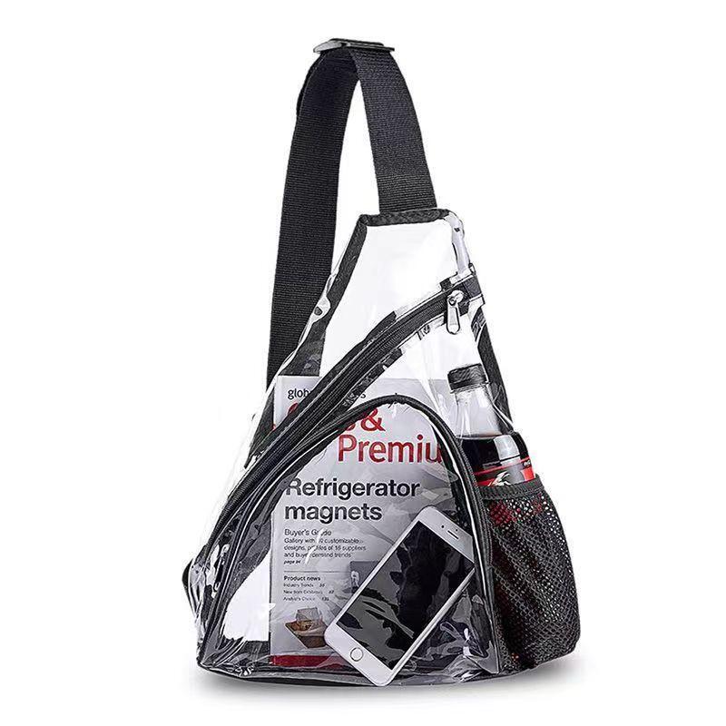 Korean Version ins Transparent Pvc Single-Shoulder Crossbody Transparent Chest Bag Amazon Jelly Bag Water-Resistant Security Inspection Transparent Personalized Bag