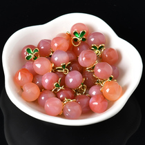 Natural Salt Source Agate Engraving Pendant Pendant Lock Bone Necklace DIY Crystal Handmade String Beads Water Honey Peach Accessories