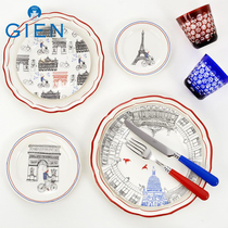 GIEN France IMPORTED CUTLERY CERAMIC DINNER PLATE DESSERT BUFFET BOWL TEA CUP TEA TEA TEA SET CREATIVE GIFT BOX MANWONDERFUL PARISIAN