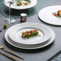 YIZERN one Heng creative flying saucer plate Western dinner plate ceramic steak plate drawing pattern 10 inch 12 inch plate straw hat plate