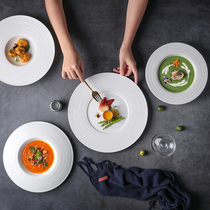 YIZERN Yicheng Hotel Commercial Table Model Room Tableware Straw Hat Plate Western Food Steak Plate Creative Hans Pattern Plate