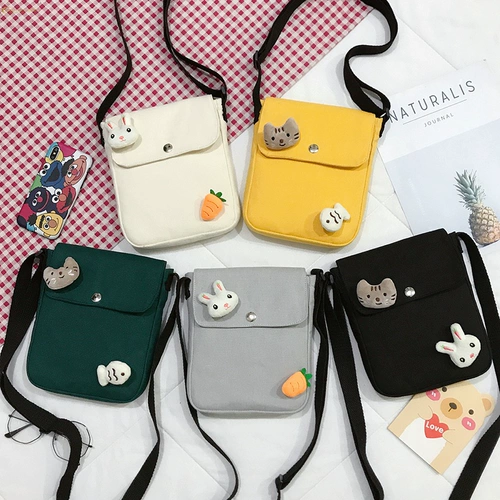 Сумка для телефона, милая сумка через плечо, свежая портативная маленькая ткань, сумка на одно плечо, мобильный телефон, тканевый мешок