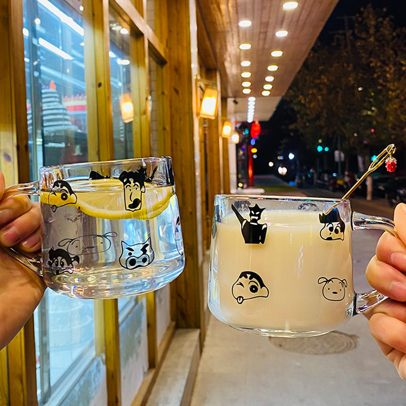 Japan-style Oatmeal Breakfast water cups Lovely minimalist with spoon Milk Macins Home Large-capacity glass bowls