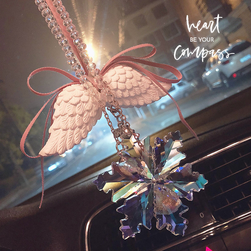 Car interior decoration net red crystal goddess car jewelry high-grade creative hanging decoration rear mirror car pendant