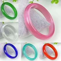 Cat eye stone bracelet factory pink green white crystal flat round bar cat eye stone lady bracelet
