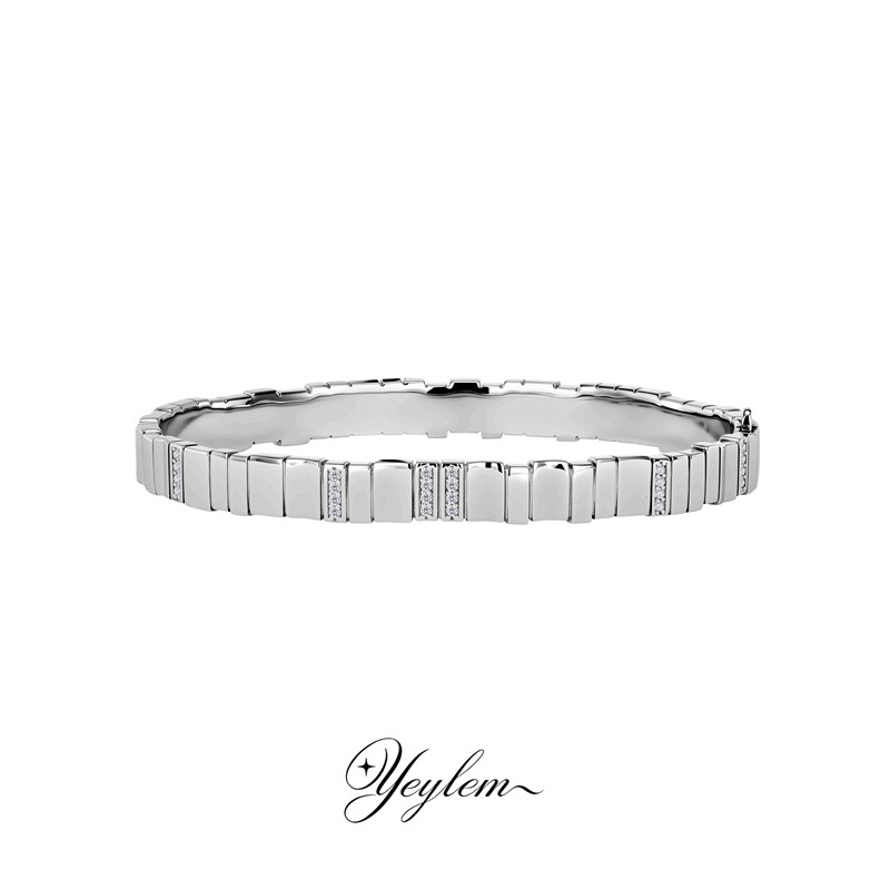 Yeylem | Crystal Lattice Heavy-Duty Small Ice Cube Interlaced Light Luxury Urban Minimalist Style 925 Silver Bracelet Autumn New Product Yeylem | Crystal Lattice Heavy-Duty Small Ice Cube Interlaced Light Luxury Urban Minimalist Style 925 Silver Bracelet Autumn New Product