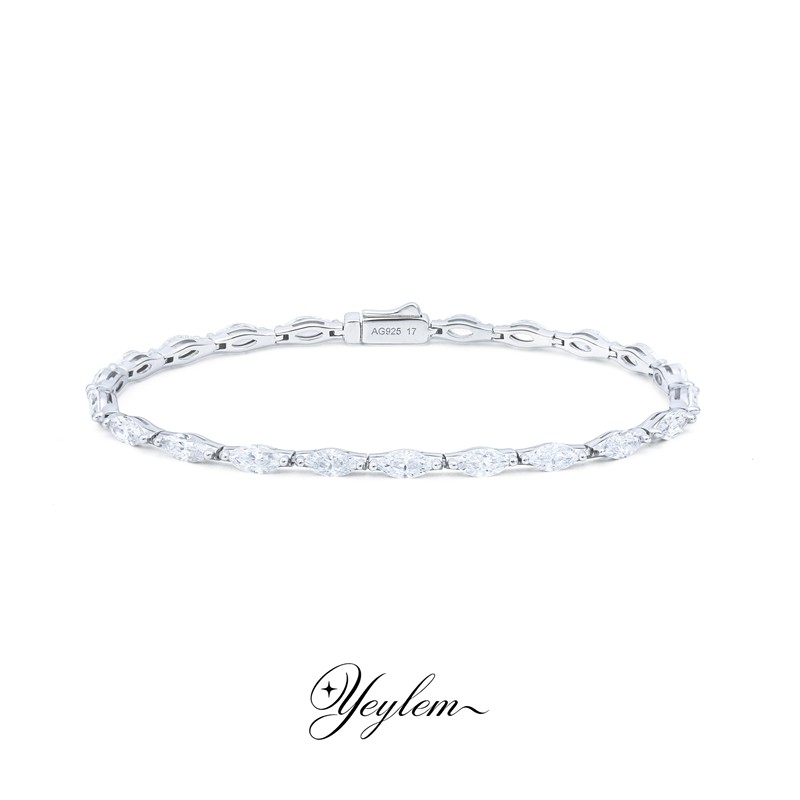 Yeylem | Long-Termism · Extremely Fine Full-Set Marquise-Cut Diamond 925 Silver Bracelet, Women's Gift Yeylem | Long-Termism · Extremely Fine Full-Set Marquise-Cut Diamond 925 Silver Bracelet, Women's Gift