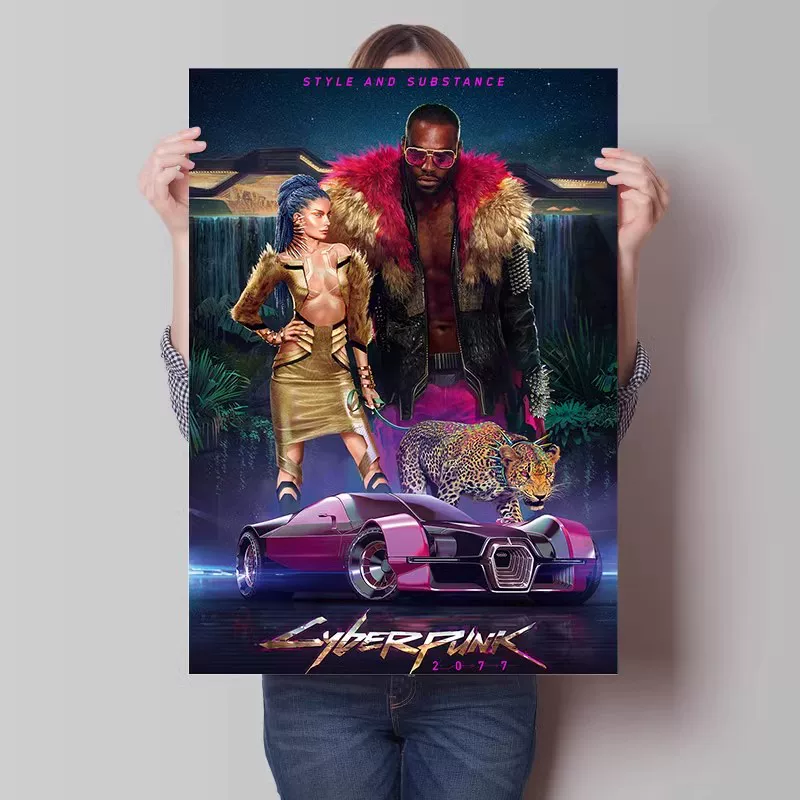 Big waterproof self-adhesive poster on wall for bedroom, punk style