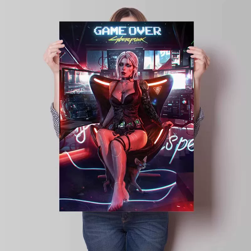 Big waterproof self-adhesive poster on wall for bedroom, punk style