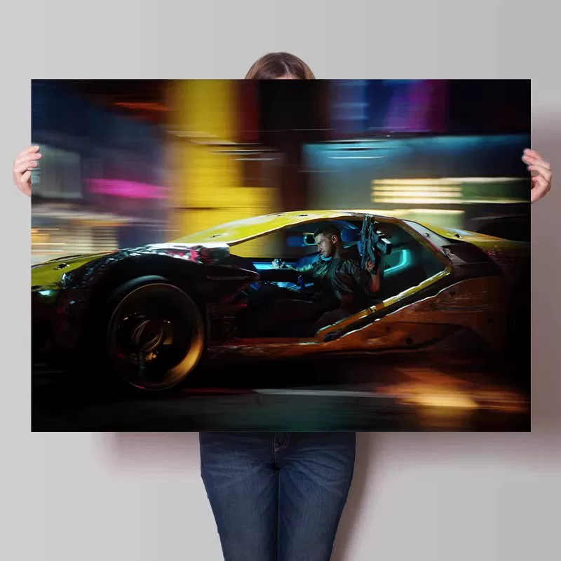 Big waterproof self-adhesive poster on wall for bedroom, punk style