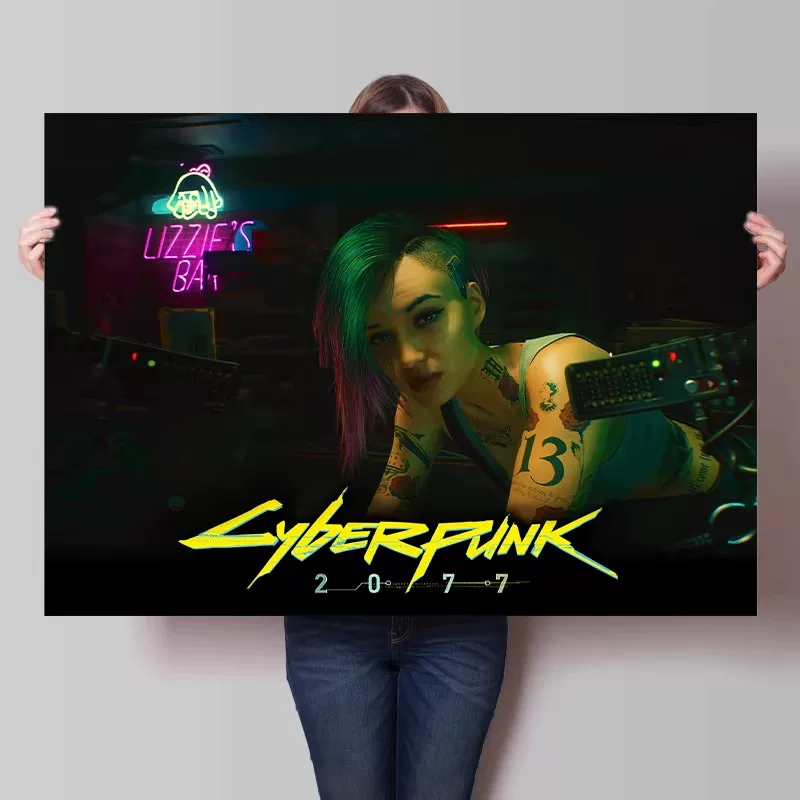 Big waterproof self-adhesive poster on wall for bedroom, punk style