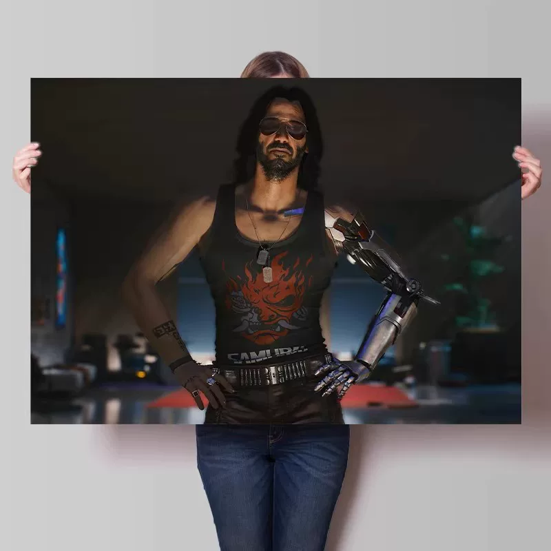 Big waterproof self-adhesive poster on wall for bedroom, punk style