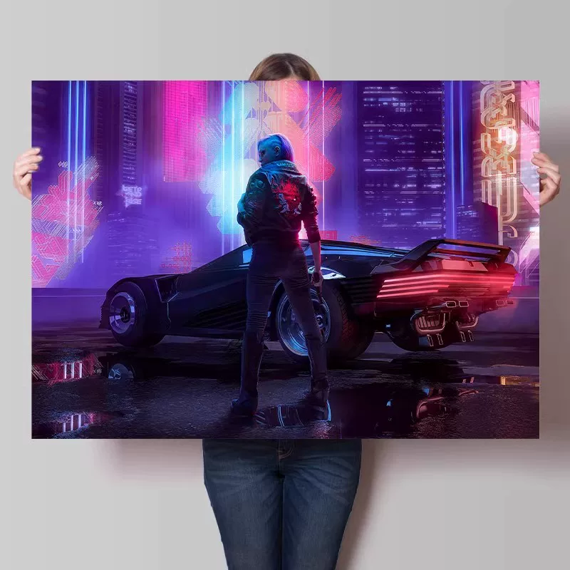 Big waterproof self-adhesive poster on wall for bedroom, punk style