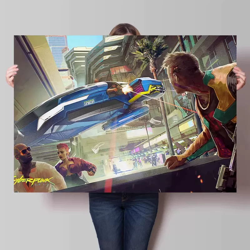 Big waterproof self-adhesive poster on wall for bedroom, punk style