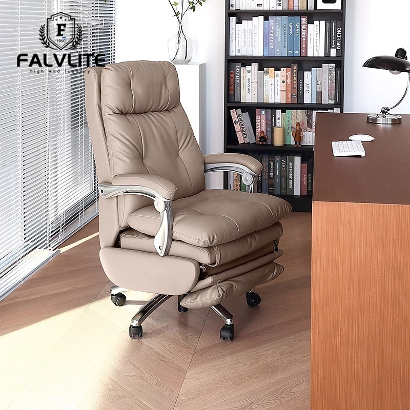 Falvlite Boss Chair Electric Leather Study Computer Chair Reclining Business Office Chair Back Seat Ceo Chair