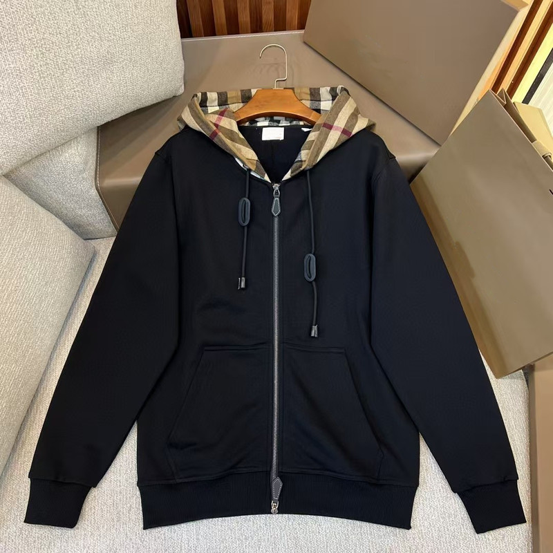 Correct Version of Trendy Brand Jacket Autumn and Winter Classic High-Quality Hooded Cardigan Splicing Youth Casual Sweatshirt for Men and Women