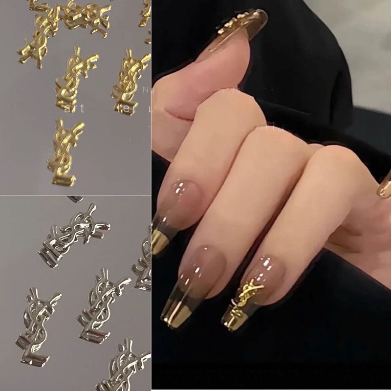 Internet Celebrity Nail Art Accessories, Nail Art Decorations Similar to Yang Shulin's Style, Nail Rhinestones, Metal Accessories, Big Brand Gold Nail Art Decorations