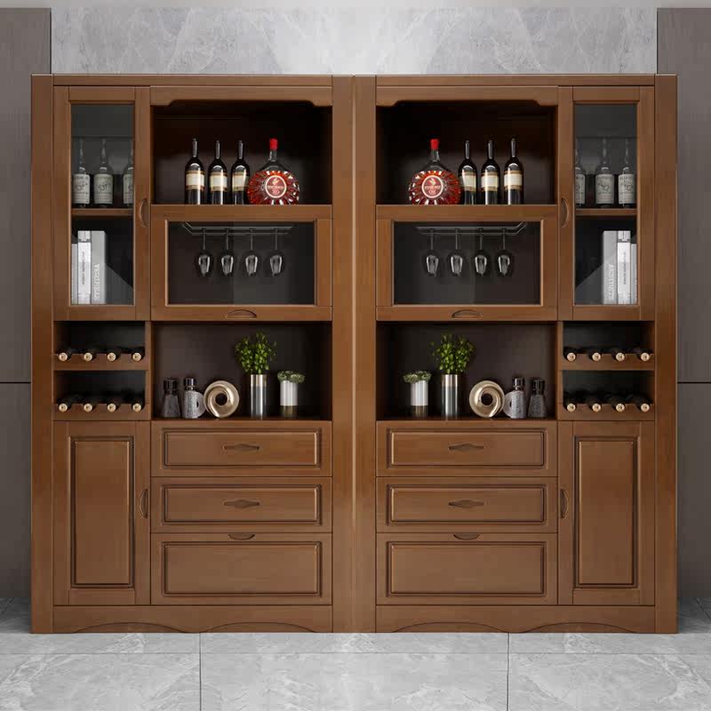 Solid wood wine cabinet dining cabinet Chinese-style living room combination tea cabinet multi-functional hall multi-functional storage cabinet storage cabinet