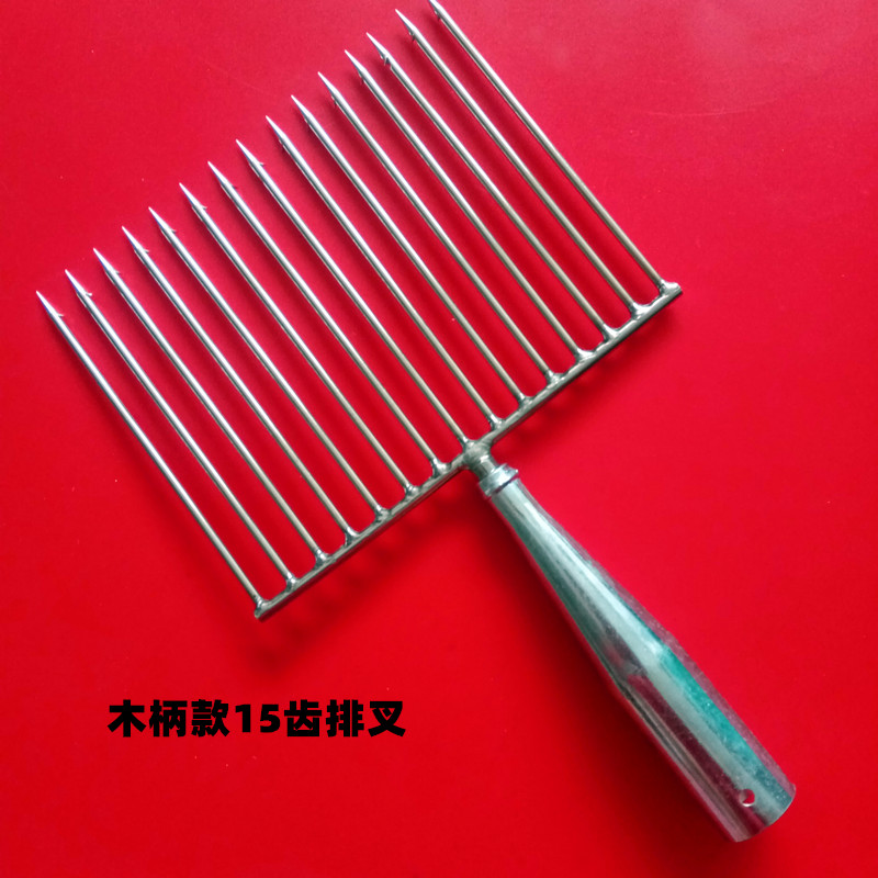 不锈钢一字排叉多齿倒刺鱼叉泥鳅黄鳝叉大号超硬钢叉多功能伸缩杆：户外钓鱼必备神器！🎣