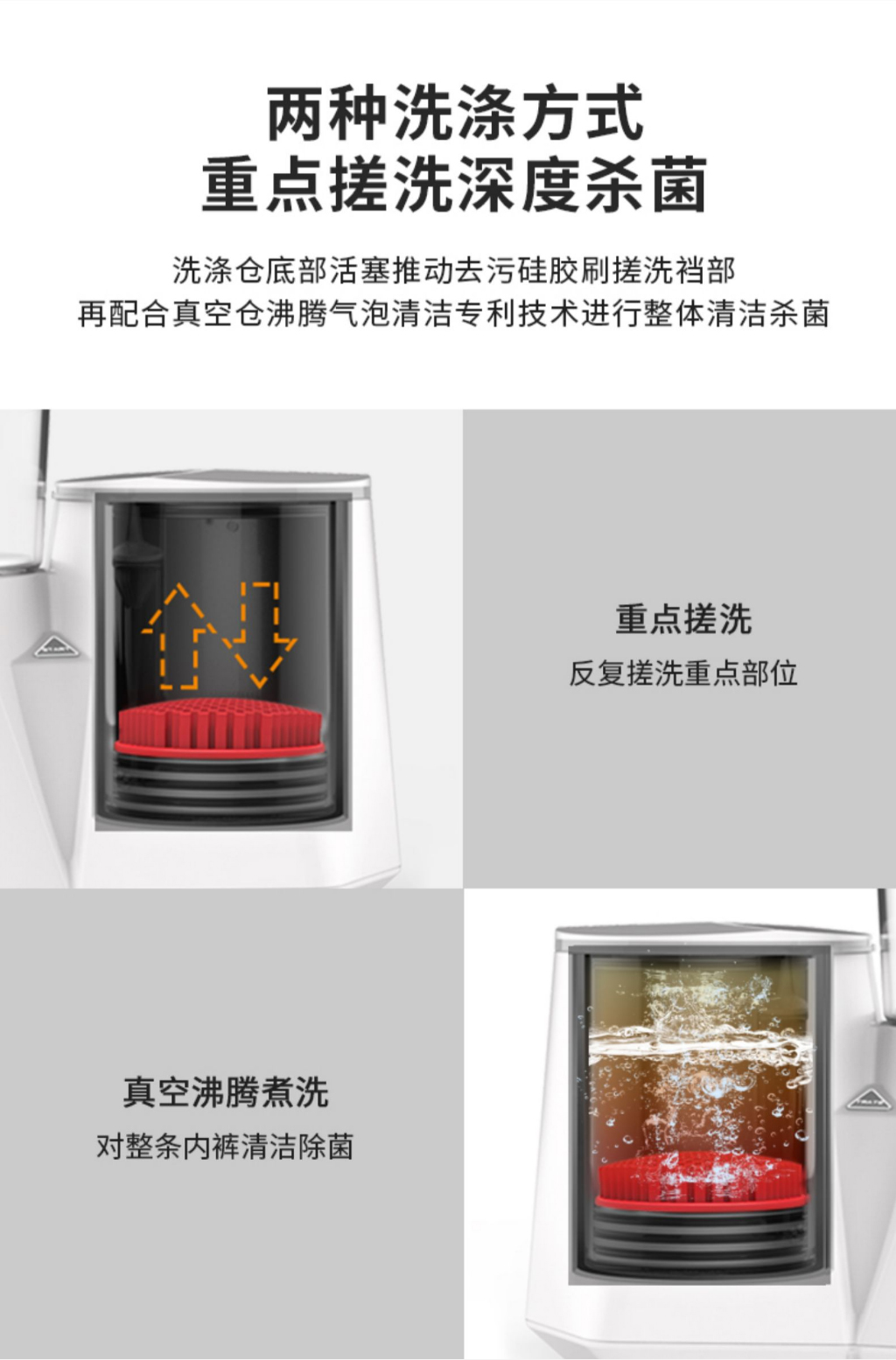 笑脸内裤洗衣机迷你全自动高温煮洗杀菌内衣裤专用小型清洗内裤机商品详情图