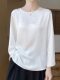 High-end jacquard satin acetate short-sleeved T-shirt women's round neck vest 2025 summer new shirt base top