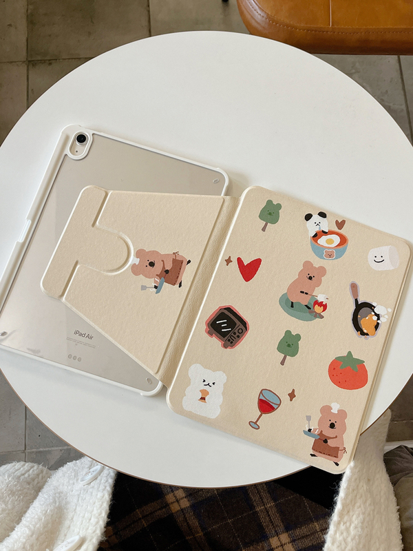 Persimmon Bear Persimmon Success iPad Protective Case 360-Degree Rotation 9Th Generation 10.2-Inch 10Th Generation Air6/7Th Generation 10.9inch Pro11/10.5 Anti-Bend Mini7 Mini5/4 Tablet Case with Pen Slot Hard