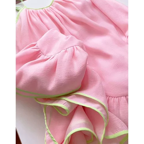 Очень большое летнее платье, юбка, милое платье-комбинация, большой размер, подходит для полных девушек, французский стиль