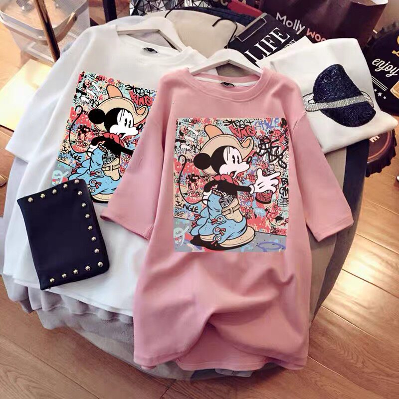 Maternity summer top T-shirt mid-length cotton short-sleeved maternity T-shirt loose large size Korean version tide bottoming shirt summer