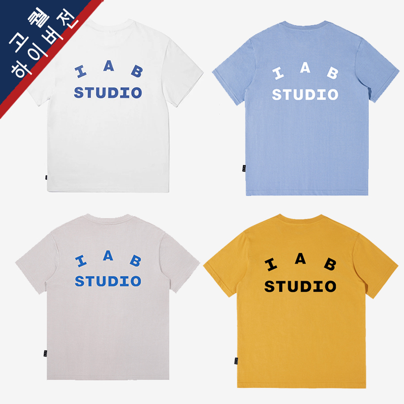 Iab Studio Summer 100% Pure Cotton Unisex Short-Sleeved Round Neck T-Shirt Trendy Korean Clothing