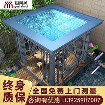 Aluminum alloy gazebo New Chinese style outdoor courtyard landscape Antique four-corner pavilion Villa Modern garden Ancient gazebo