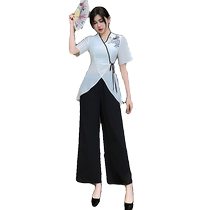 Beautician work clothes foot bath and foot massage shop sauna massage work clothes temperament slimming summer new Chinese style national style suit